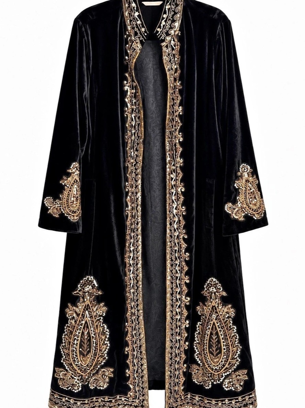 Soft Surroundings Heritage Duster Black & Gold Cape Size 3X